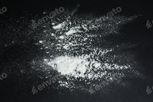 Preview: White snow falling down on black background