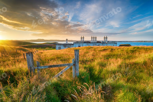 Preview: Sunset over the old coastguard cottages at Arnish Point