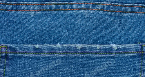 Preview: Fragment of the back pocket of blue jeans