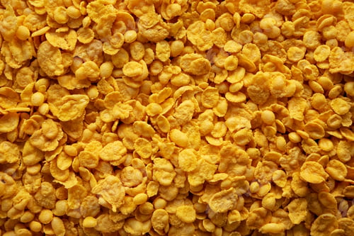 Preview: Tasty Corn Flakes Background, top view.