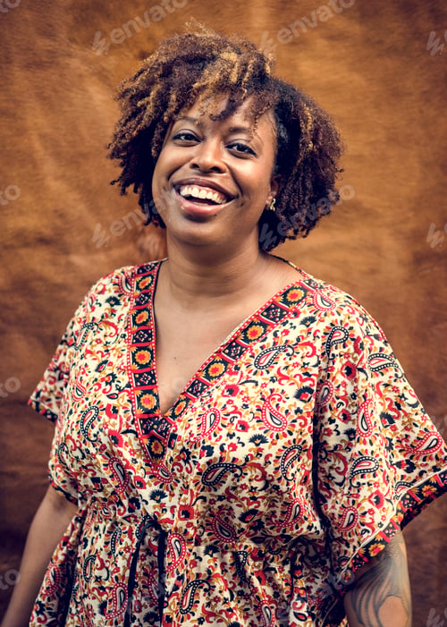 Preview: Portrait of a cheerful black woman