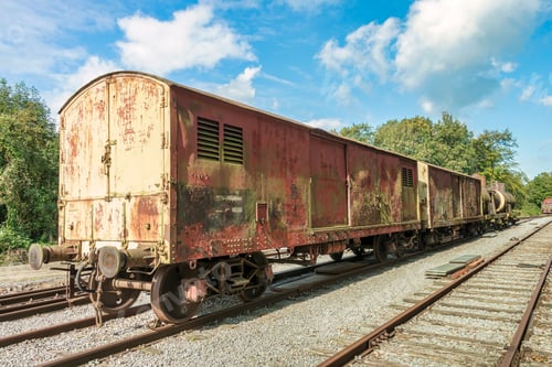 Preview: old rusted train at trainstation hombourg