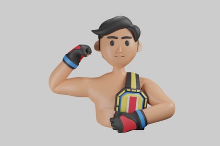 Preview: Champion with fighting gloves and belt