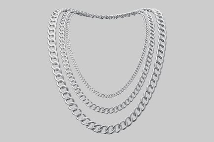 Silver layered chain necklaces jewelry