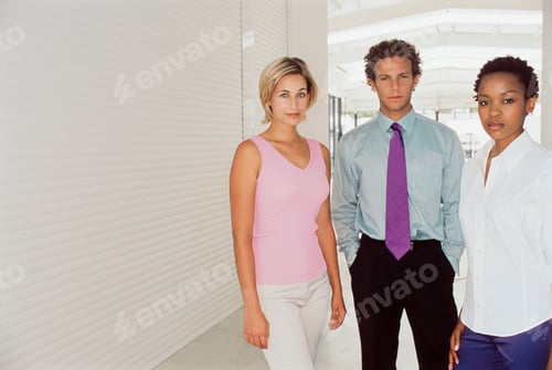 Preview: Business people standing in office