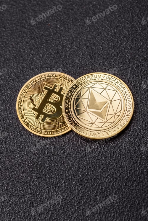 Preview: Ethereum cryptocurrency dummy in the form of a round iron coin
