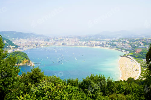 Preview: The Bay of La Concha from Monte Igueldo, San Sebastian, Spain