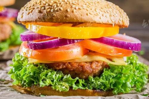 Preview: Closeup of burger made from vegetables