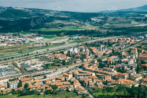 Preview: aerial view of buildings in Orvieto, Rome suburb, Italy