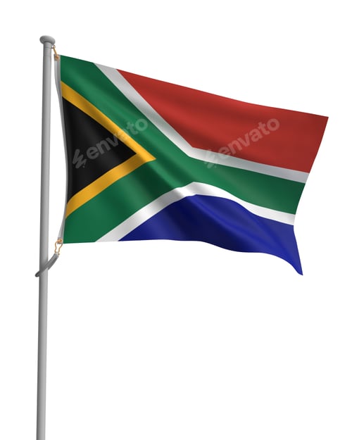 Preview: South africa flag waving national country symbol sign icon culture government politic freedom nelson
