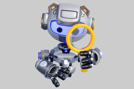 Preview: Robot with blue face and gray body