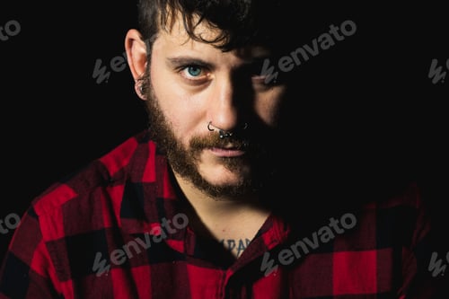 Preview: rude caucasian man portrait