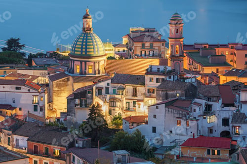 Preview: Vietri Sul Mare, Italy town skyline on the Amalfi Coast