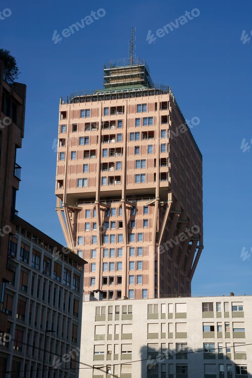Preview: Torre Velasca in Milan, famous example of brutalist architecture