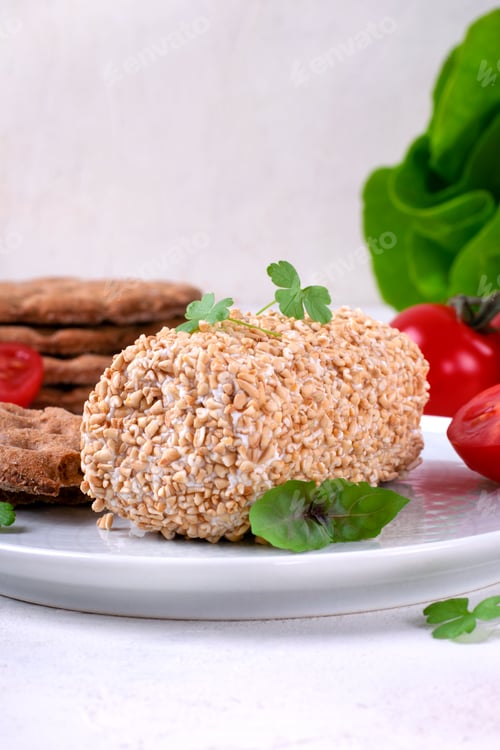 Preview: Caboc, Scottish soft cheese made of fat milk, in oat grains