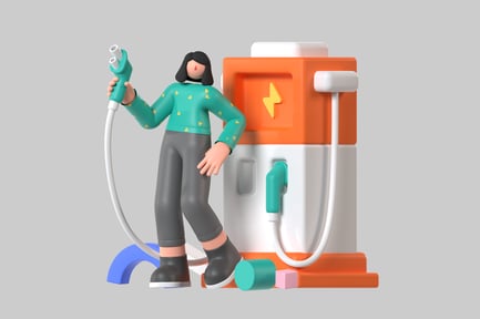 Preview: Electric car charging station scene