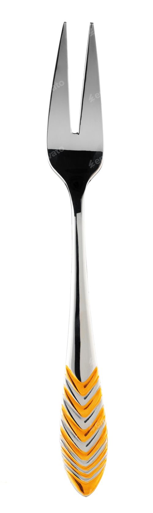 Preview: Table fork with golden pattern isolated on white background