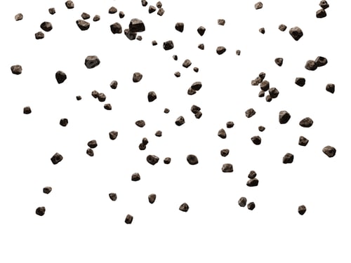 Preview: Falling rocks isolated on white background. 3d rendering illustration.