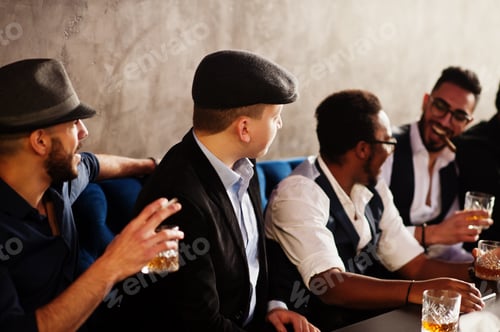 Preview: Multiethnic male bachelor mafia party