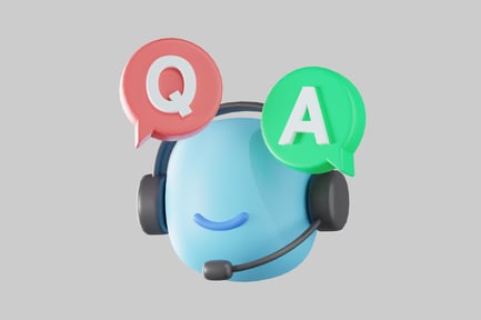 Aperçu: Avatar du service client avec questions et réponses