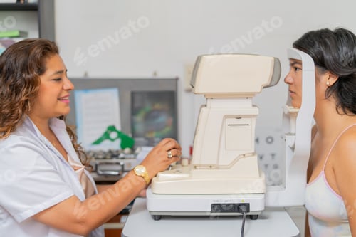 Preview: Ophthalmologist is examining the eyes of the patient
