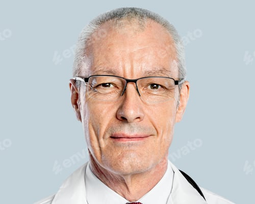 Preview: Senior male doctor, smiling face jobs and career portrait