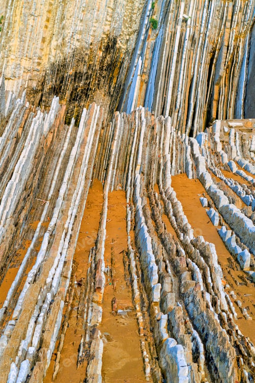 Preview: Steeply-tilted Layers of Flysch, Basque Coast UNESCO Global Geopark, Spain