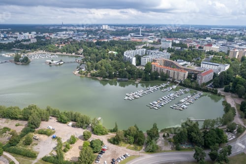 Preview: Aerial drone view of Helsinki cityscape capital of Finland