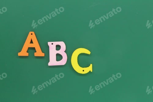 Preview: ABC letters on a green background