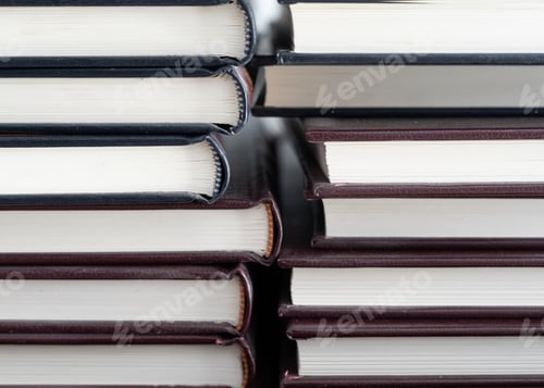 Preview: Detail of books stacked vertically