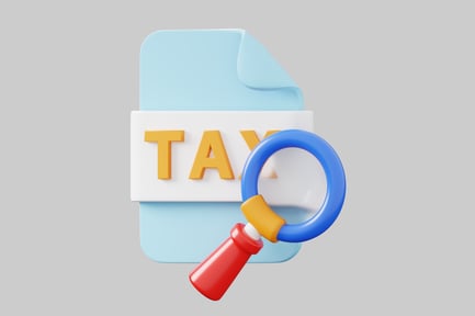 Preview: Tax form with magnifying glass
