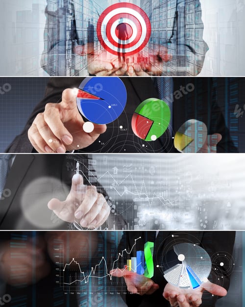 Preview: Collage Of Photo Business Strategy As Concept