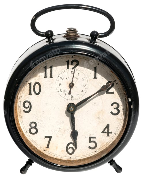 Preview: Old alarm clock isolated background