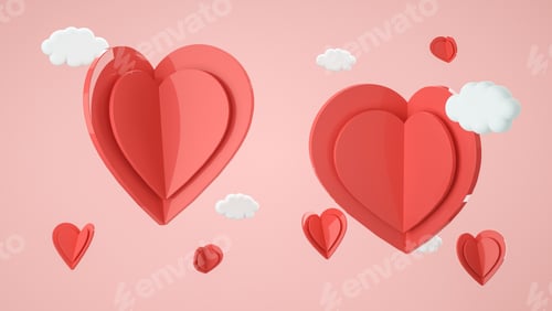 Preview: Valentine's Day mock up scene. Shape for display product, present and advertising. 3D rendering
