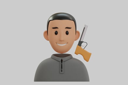 Preview: Cartoon man with toy gun