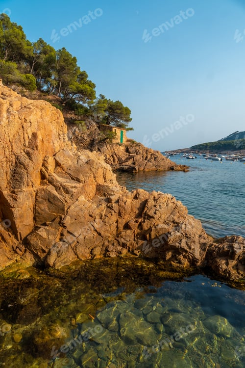 Preview: Tamariu coast in the town of Palafrugell. Girona, Costa Brava in the Mediterranean