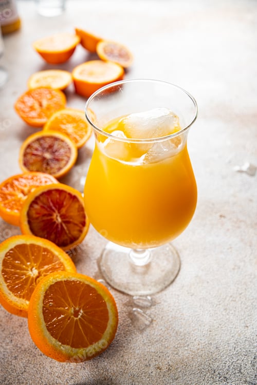 Preview: cocktail Orange juice natural juice drink fresh appetizer meal food snack on the table copy space
