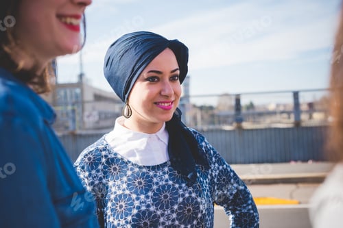 Preview: portrait of young woman with blue hijab
