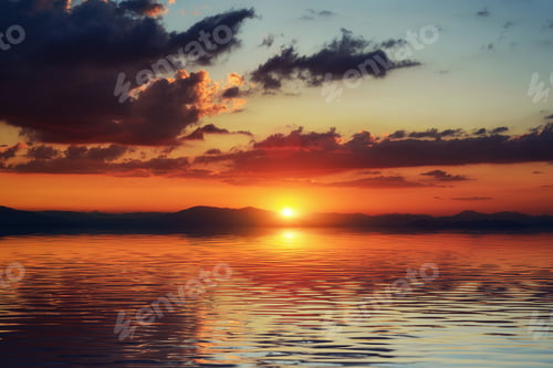 Preview: Sunset over the sea, the coast.