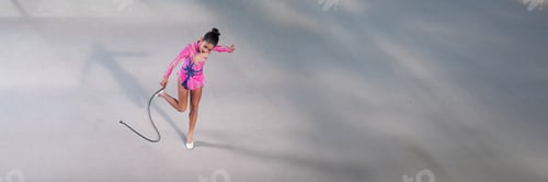 Preview: Rhythmic Gymnast Performing with Ribbon Wide Banner