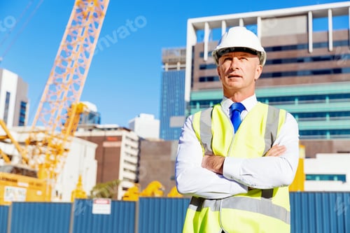 Preview: Engineer builder at construction site