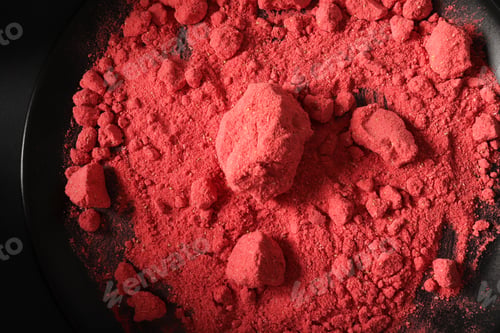 Preview: Freeze dried strawberry powder. Food background.
