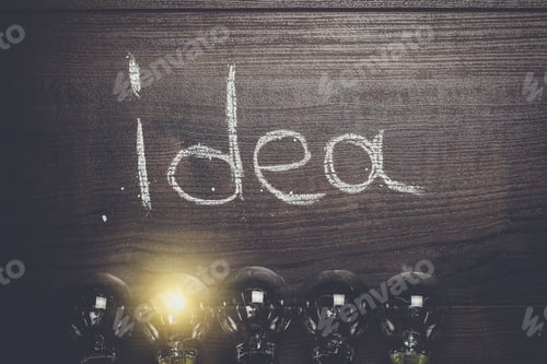 Preview: idea concept on wooden background