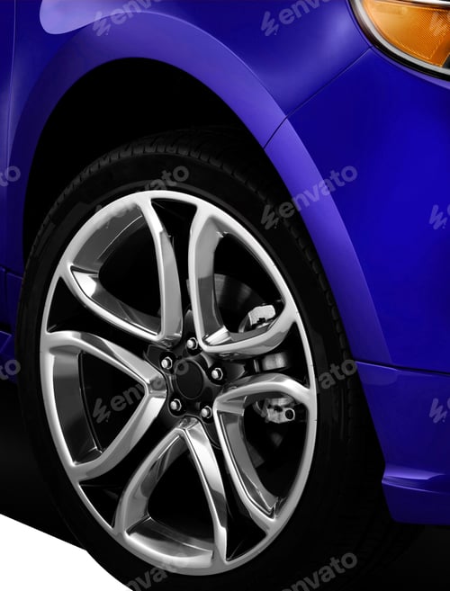 Preview: Modern blue car close-up detail
