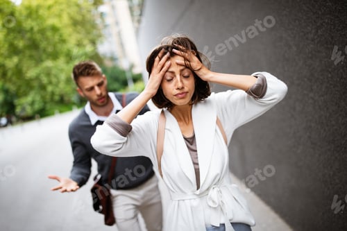 Preview: Frustrated couple arguing and having marriage problems