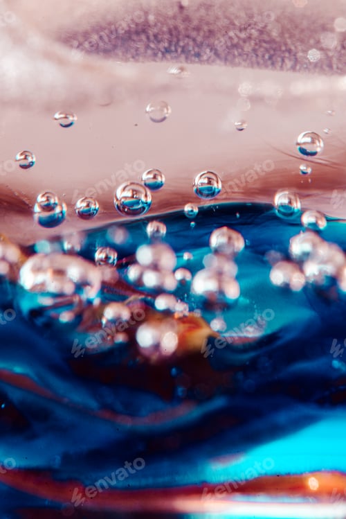 Preview: Abstract texture of bubbles captured in glass with ink