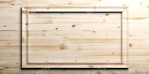 Preview: Wooden sign with wooden frame. 3d illustration