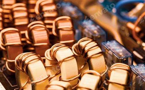 Preview: Top view close-up of color iron powder coils