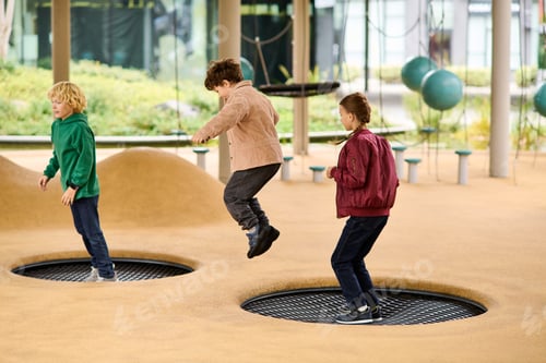 Preview: Joyful childhood moments in autumn playground fun with friends
