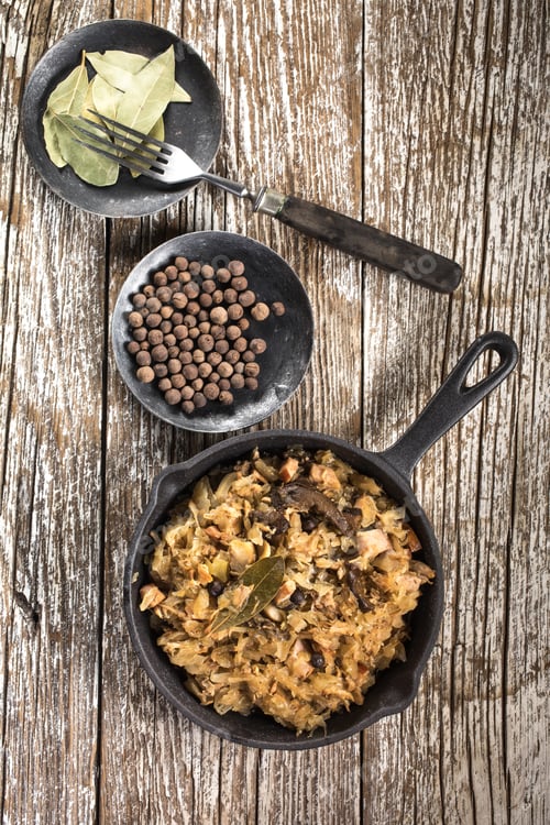 Preview: Bigos, a traditional Polish dish with cabbage.